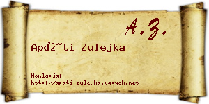 Apáti Zulejka névjegykártya